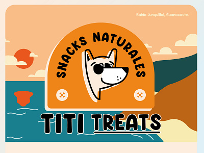 Titi Treats Brand - Dried pork flat bone for pets branding logo nomada fruit