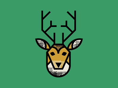 Deer animal antlers deer geometric identity logo texture vancouver vector