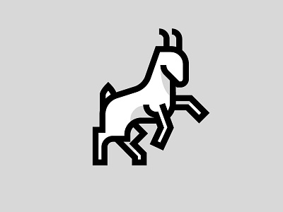 Goat animal goat icon identity logo thick lines
