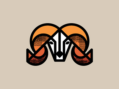 Ram geometric icon illustration mountain ram sheep texture thick line vancouver