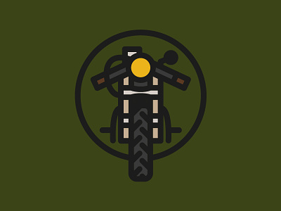 Cafe Racer bike icon illustration logo motorcycle thick line vancouver