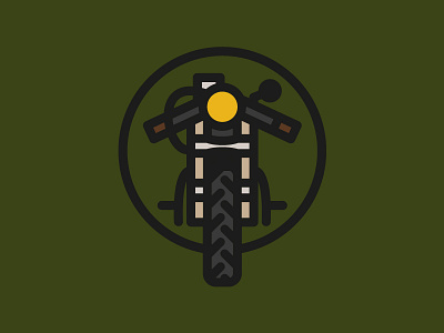 Cafe Racer bike icon illustration logo motorcycle thick line vancouver