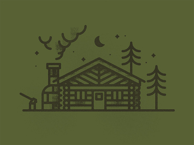 Cabin cabin illustration lines night texture vancouver woods