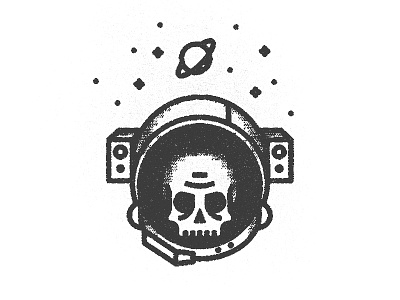Dead In Space astronaut dead helmet icon illustration skull space texture