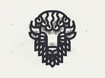 Bison Two animal bison buffalo bull head icon identity logo texutre thick lines vancouver