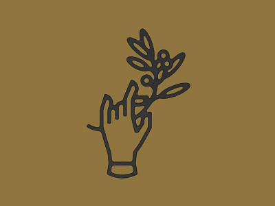 Hand & Twig branch hand icon illustration leaf thick lines vancouver