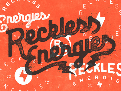 Reckless Energies identity lettering logo stamp texture typography