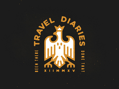 Travel Diaries badge eagle identity logo stamp travel vancouver