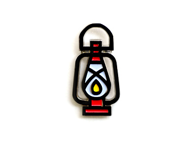 Lantern Pin camping enamel icon illustration lantern pin vancouver