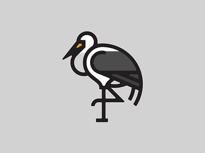 Stork bird icon illustration logo stork