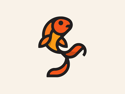 Goldfish fish goldfish icon logo
