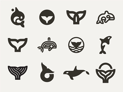 Crypto-fund logo concepts brand crypto identity line logo ocean symbol tail water whale