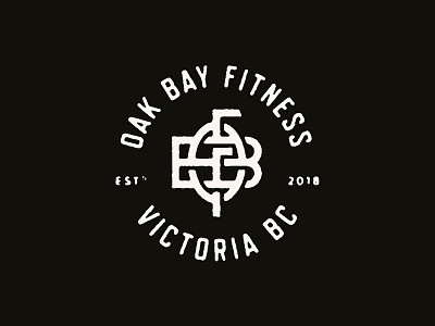 Oak Bay Fitness 1 badge gym lockup logo monogram