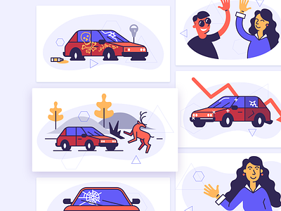 Surex Illustrations brand car illustration insurance