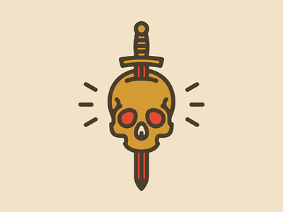Inked WIP icon logo skull sword tattoo vector wip