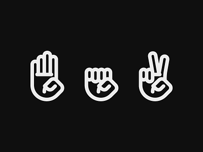 Rock Paper Scissors ! flat hand icon line minimal vector