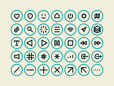 40 GUI icons for the MNML Collection collection flat icon line logo minimal vector
