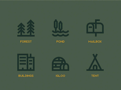 Buildings and landscapes collection. collection design icon line minimal vector