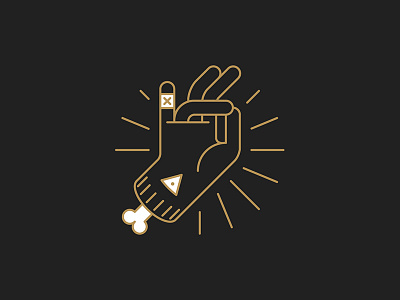 Holy Snap bone design hand holy icon line minimal occult vector