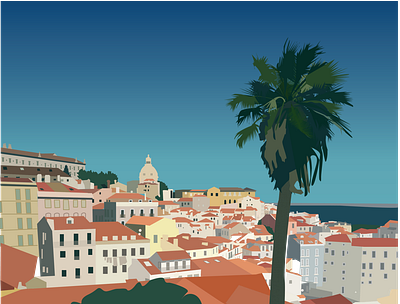 Illustration of Lisbon graphic design illustration