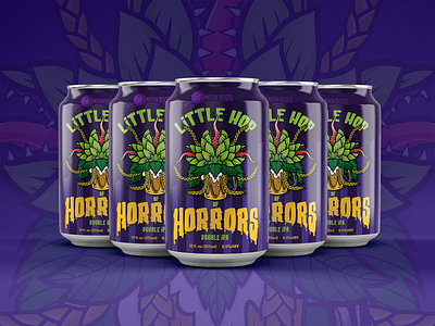 Little Hop of Horrors IPA beer can art beer can design can design graphic design illustration package art package design