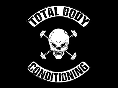 TBC Clothing Design barbell brand design fitness graphic illustration logo pirate skull t shirt vector