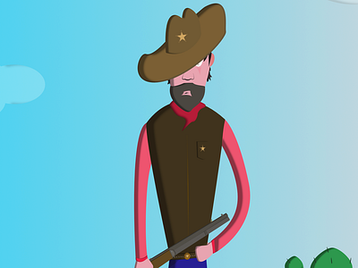 Sheriff art character cowboy fun illustration sheriff style vector