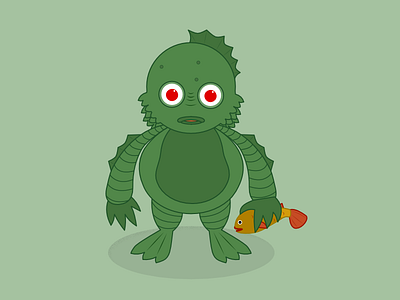 Creature From The Black Lagoon art character character design creature from the black lagoon illustration vector vector art