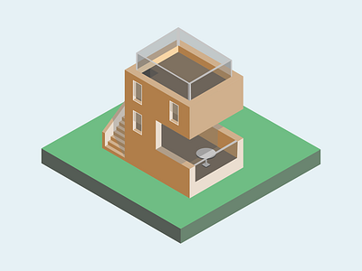 Isometric beach house