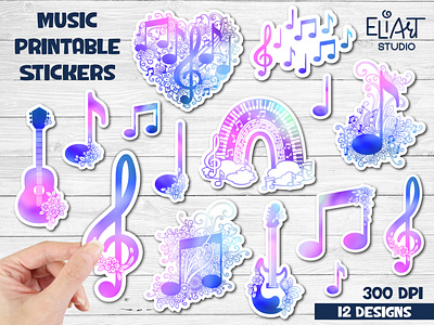 Music Stickers design graphic design illustration music stickers