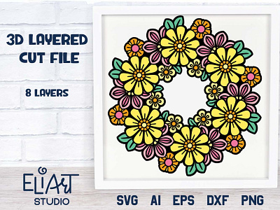 Floral Mandala cut file floral mandala flowers svg graphic design layered svg svg