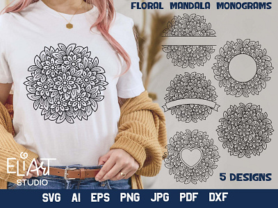 Floral Mandal Designs SVG Cut Files