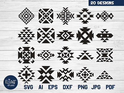 Aztec pattern cut files american aztec boho culture cut file cutting file ethnic indigenous motif native navajo pattern sing symbol tribal