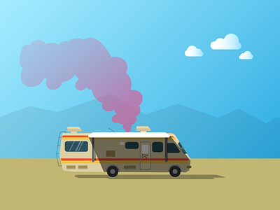 Hello, Dribbble ! breaking bad desert heisenberg illustration rv