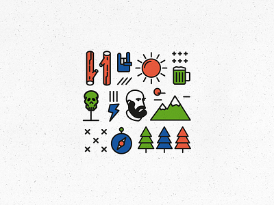 Camping icon set