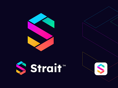 Strait - Logo Design abstract logo blockchain branding business logo design colour corporate identity creative logo design crypto finance hot innovative logo logo logo design logo designer logo inspiration mark modern logo s logo symbol vector