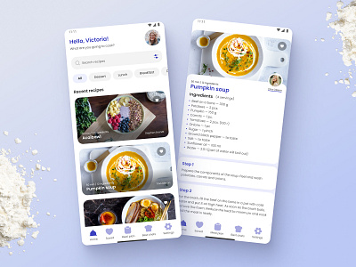 Cooking App app cook cooking app graphic design makeevaflchallenge minimalistic mobile mobile app typography ui uxui