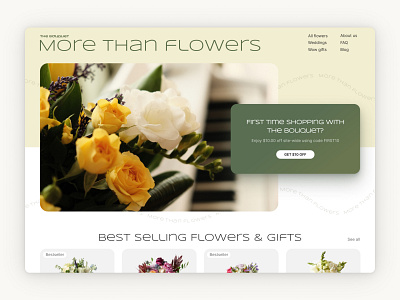 Сoncept for a flower delivery clean design design eccomerce figma flower delivery flowers market minimalistic online store shop store typography ui uxui