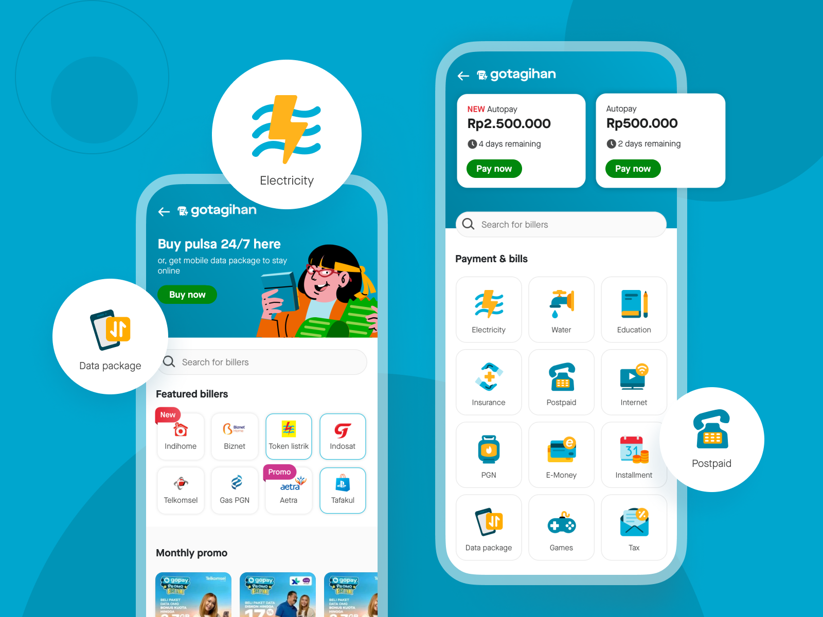 GoTagihan, bills & mobile recharge redesign - Angga Putra - Dribbble