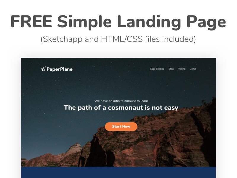 Responsive Landing Page Sketch And Htmlcss Files Included