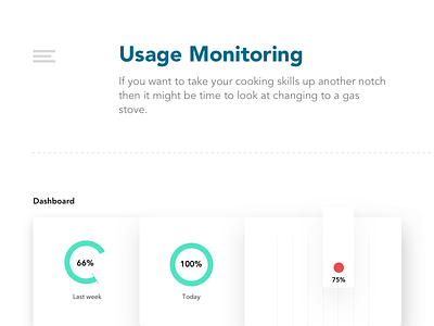 Usage monitoring clean dashboard minimalist ui
