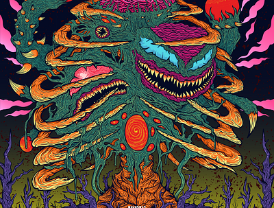 Monster On your minds branding graphic design illustration vector