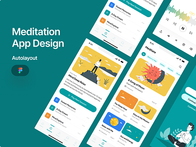 Meditation Application Design animation app app design application application design branding design graphic design illustration logo