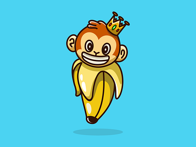 Monkey & Banana Mascot Design banana instartist mascot monkey nftartgallery