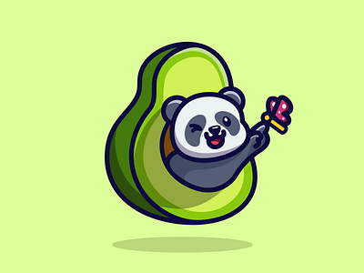 Avocado & Bear Mascot Design animal bear cute fruit mascot nftartgallery vectorillustration