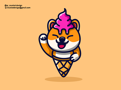 Cat & Ice Cream Mascot Design adobeillustrator animal cat cute design ice cream illustration logo mascot nftartgallery nftcollector