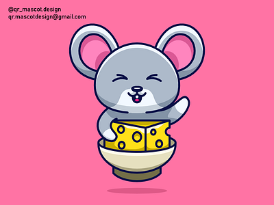 Pink Mouse Illustration Design