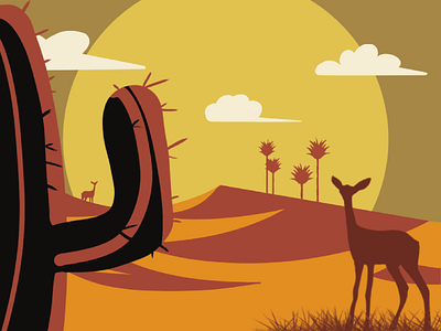 Desert africa animal background camel desert egypt graphic design heat illustration journey lizard nature palm procreate scorpion