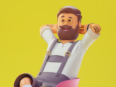 RELAX,YO! 3d 3d art 3dillustration beard branding c4d character cinema4d design illustration octanerender