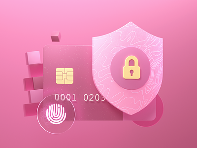 Security 3d banking branding card creditcard design illustration security ui